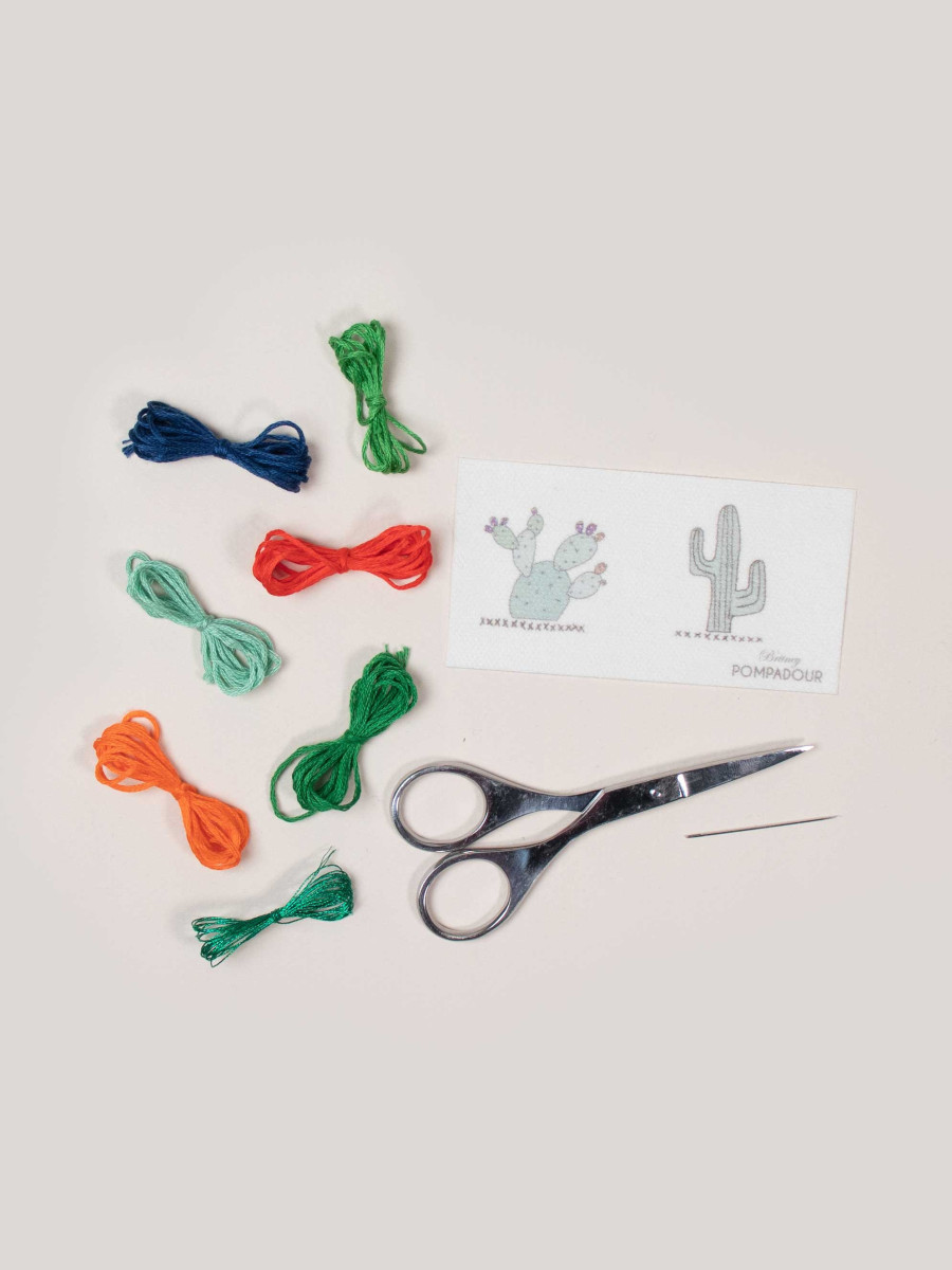Kit de broderie cactus et figue de barbarie, Britney Pompadour