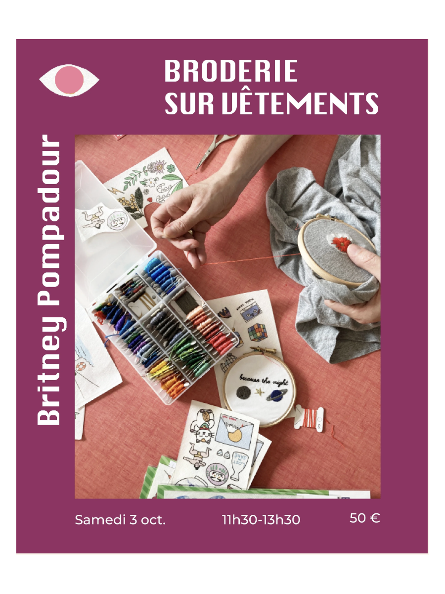 Atelier de broderie débutant Britney Pompadour- 3 octobre
