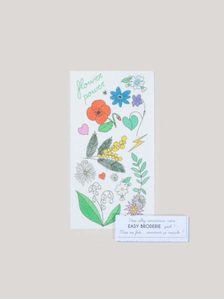 Flowers - stick and stitch embroidery pattern