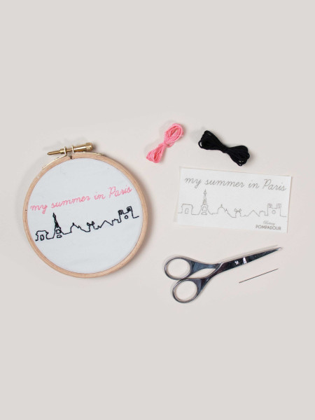 Embroidery Kit - Summer in Paris, Paris skyline