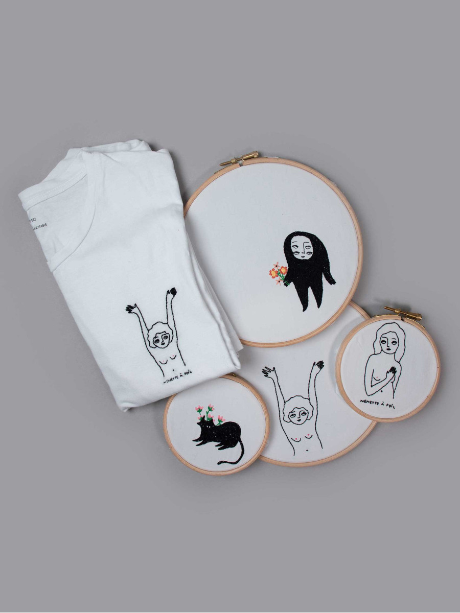 Embroidery Kit - Aloÿse Mendoza, Cat & chick