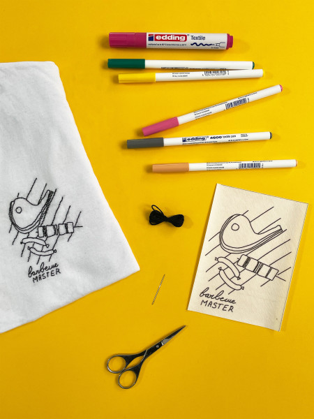 kit de broderie coloriage barbecue master, britney Pompadour