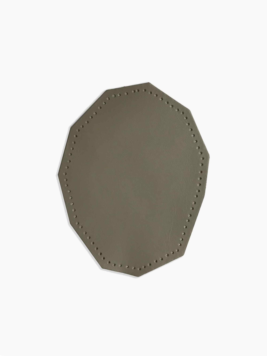 Taupe facet-shaped leather elbow patch for sweater - Britney POMPADOUR