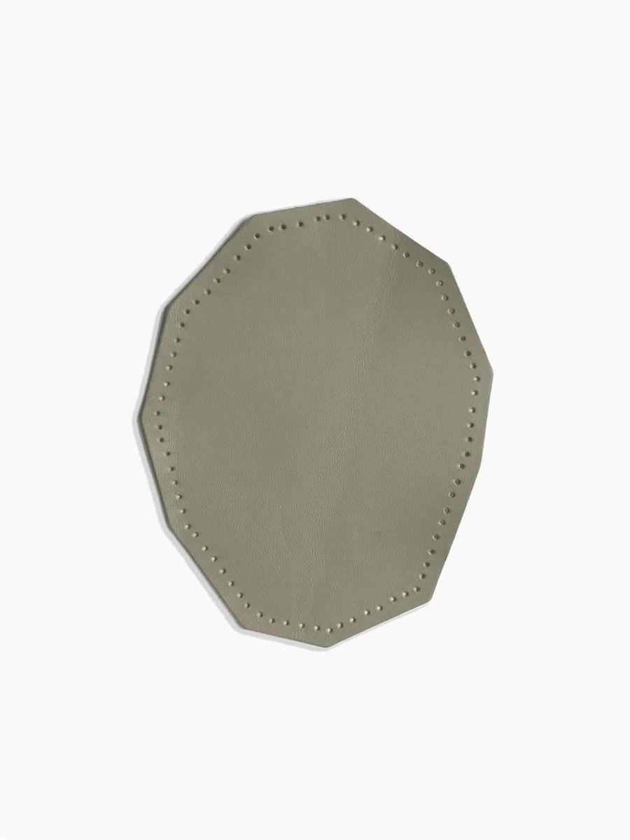 Grey facet-shaped leather elbow patch for sweater - Britney POMPADOUR