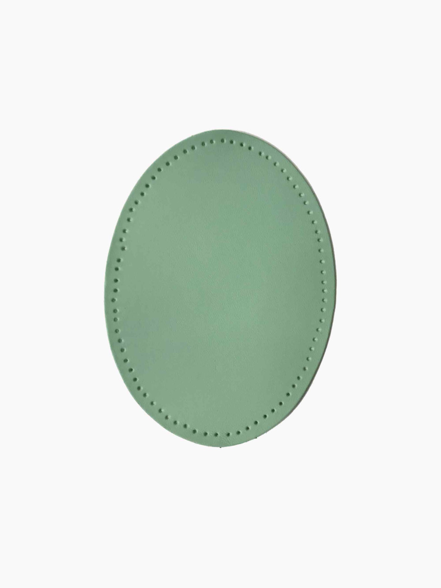 Elbow patches, Mint Green oval