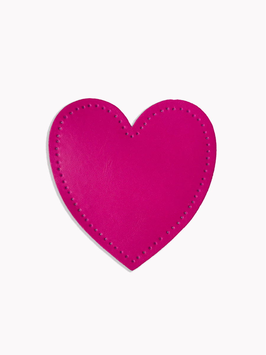 Coudière rose Fuchsia pour pull coeur en cuir Britney POMPADOUR