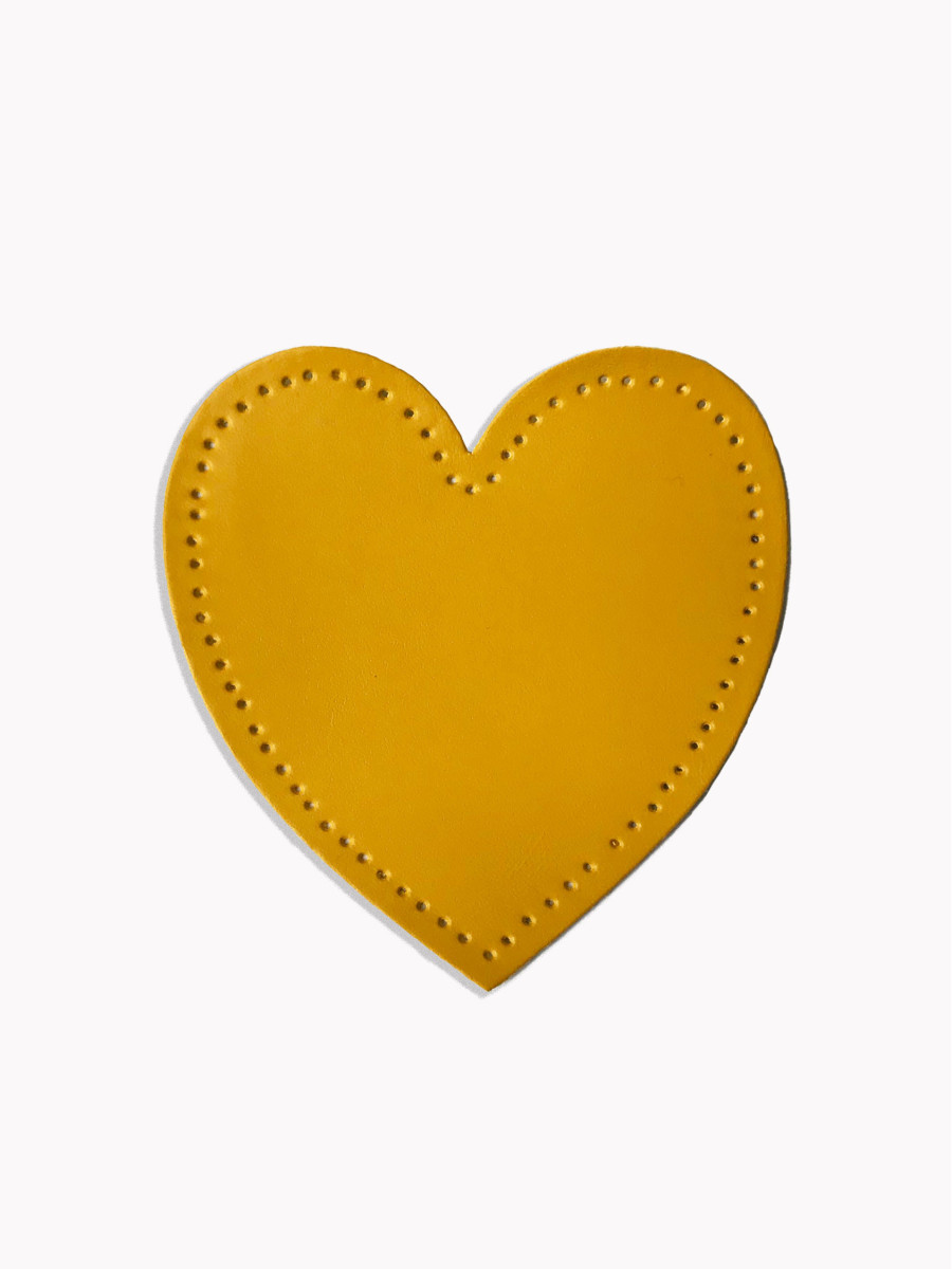 Elbow patches, Yellow heart-shaped