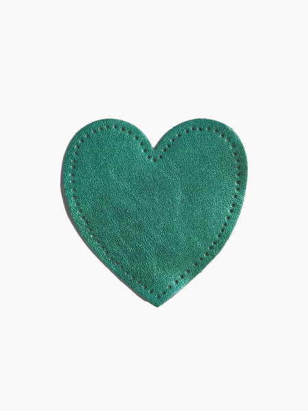 Elbow patches, Jade metallized heart-shaped