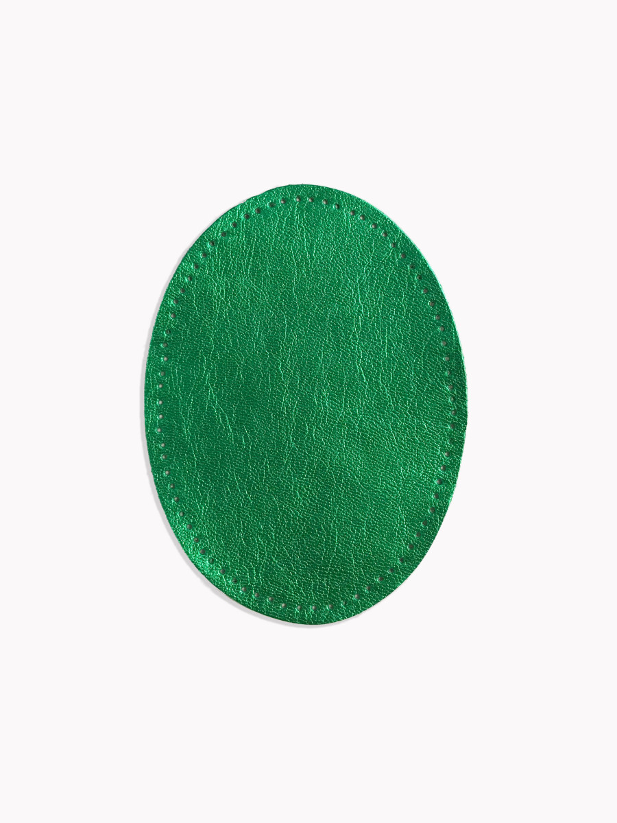 Coudière ovale métallisé vert vif, paire